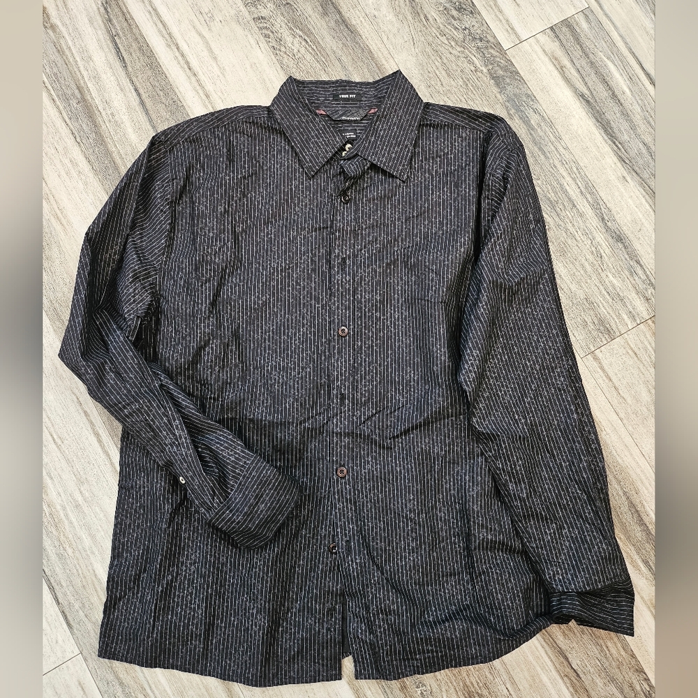 Vintage OAKLEY Striped Black Button-Up Shirt